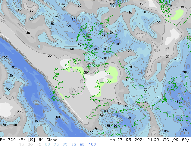 RH 700 hPa UK-Global Mo 27.05.2024 21 UTC