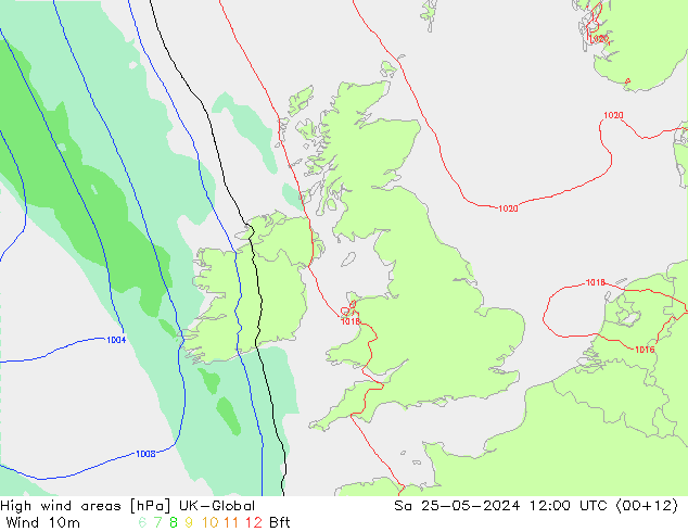 High wind areas UK-Global  25.05.2024 12 UTC