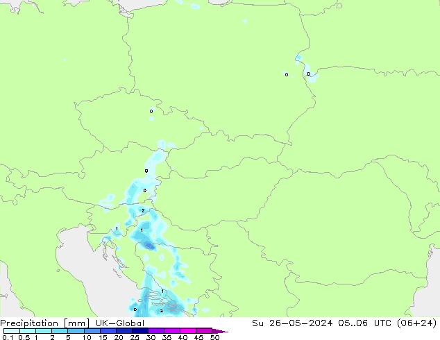 Srážky UK-Global Ne 26.05.2024 06 UTC