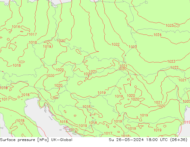 Surface pressure UK-Global Su 26.05.2024 18 UTC