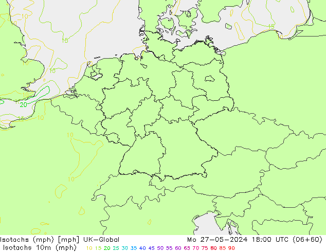 Izotacha (mph) UK-Global pon. 27.05.2024 18 UTC