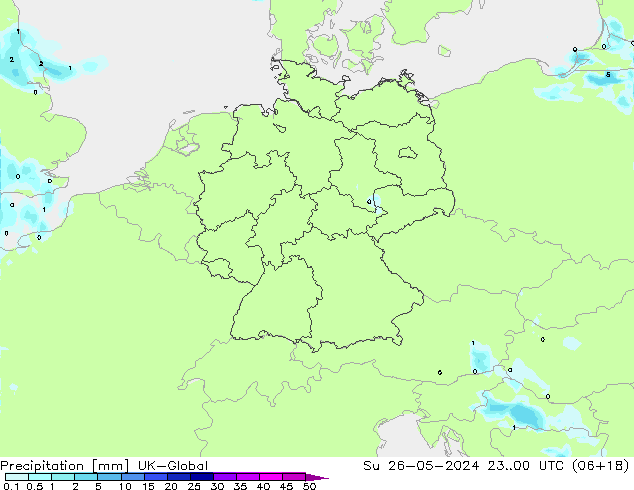 Niederschlag UK-Global So 26.05.2024 00 UTC