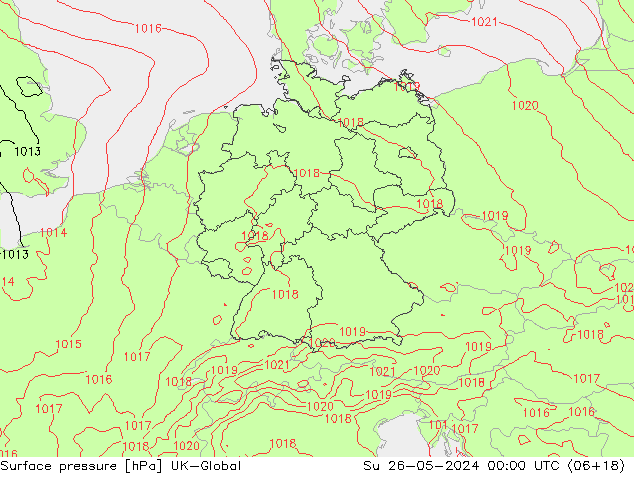 Luchtdruk (Grond) UK-Global zo 26.05.2024 00 UTC