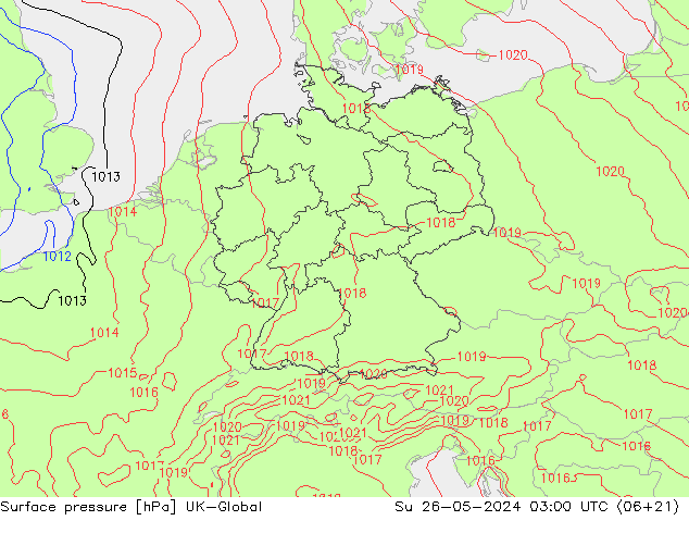 地面气压 UK-Global 星期日 26.05.2024 03 UTC