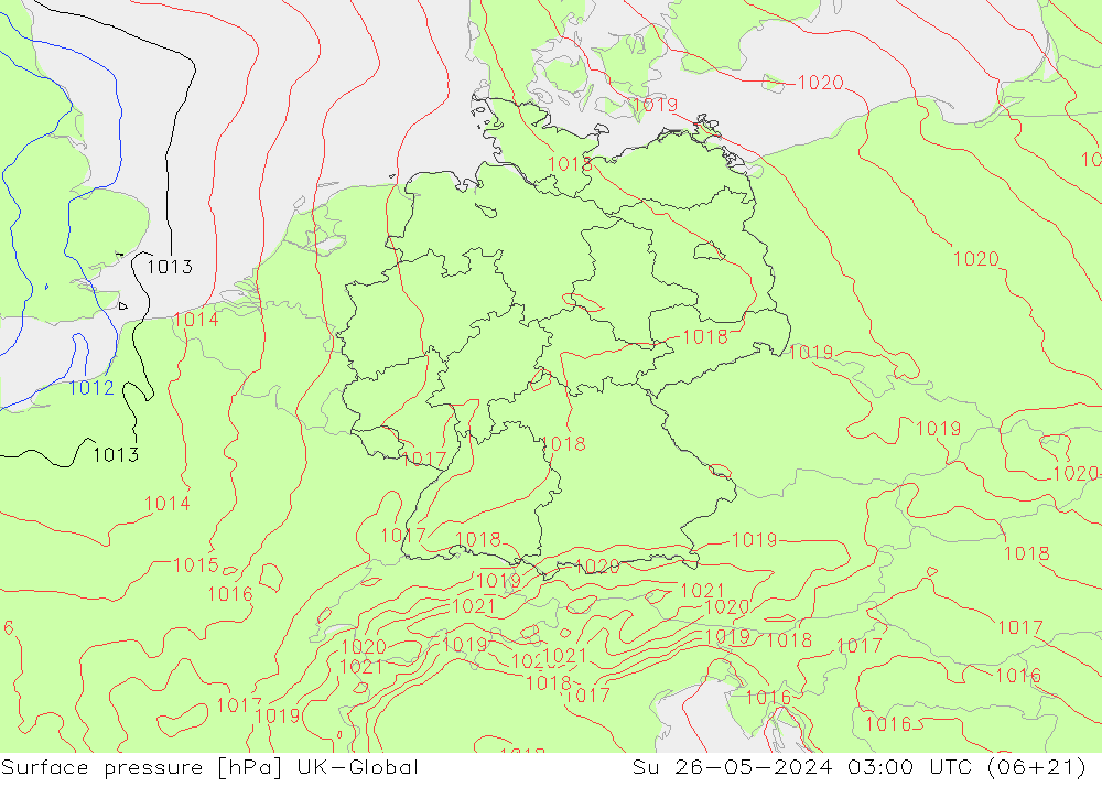 pression de l'air UK-Global dim 26.05.2024 03 UTC
