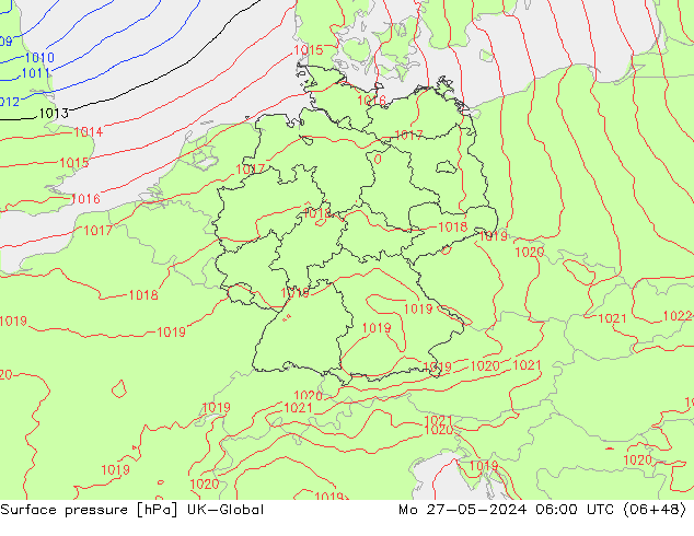 Luchtdruk (Grond) UK-Global ma 27.05.2024 06 UTC