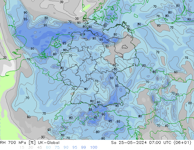 RV 700 hPa UK-Global za 25.05.2024 07 UTC