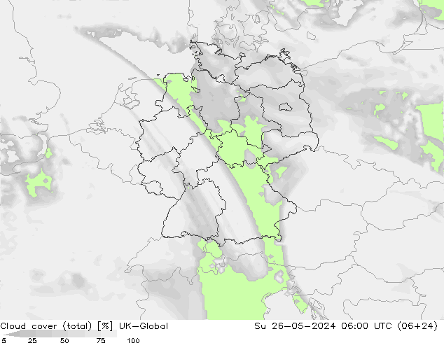 Wolken (gesamt) UK-Global So 26.05.2024 06 UTC