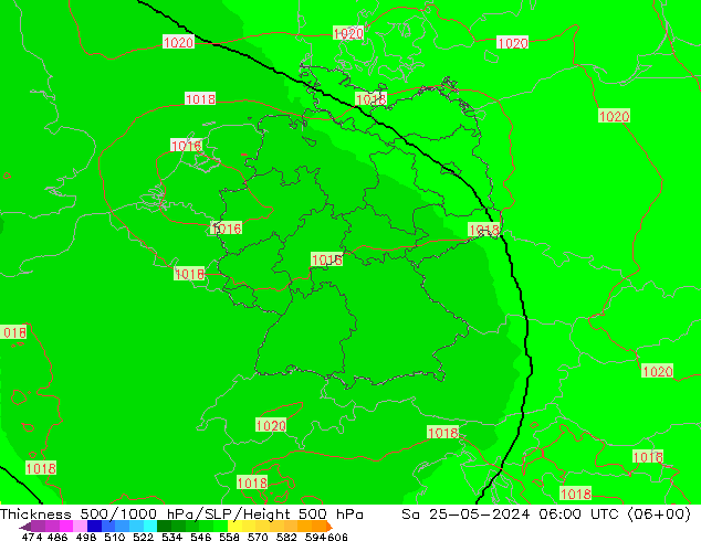 Thck 500-1000hPa UK-Global so. 25.05.2024 06 UTC