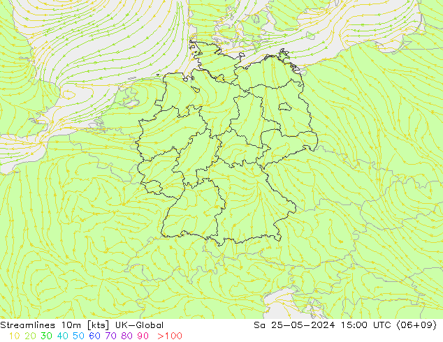 Streamlines 10m UK-Global So 25.05.2024 15 UTC