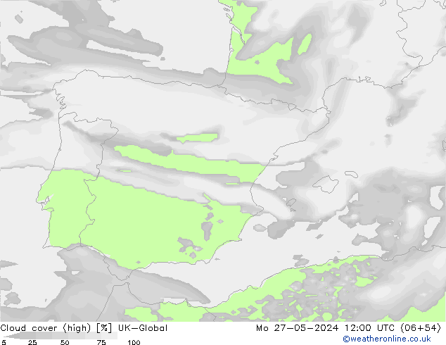 Bewolking (Hoog) UK-Global ma 27.05.2024 12 UTC