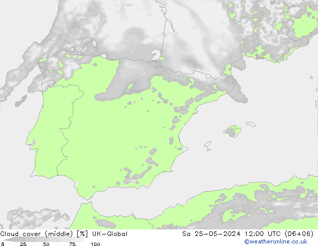 Cloud cover (middle) UK-Global Sa 25.05.2024 12 UTC