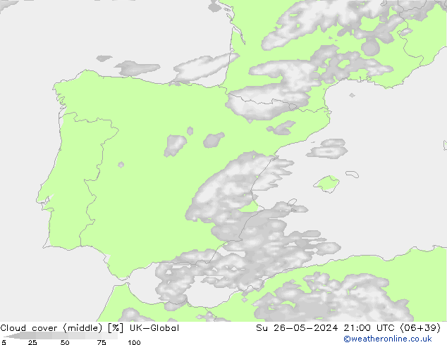 Cloud cover (middle) UK-Global Su 26.05.2024 21 UTC