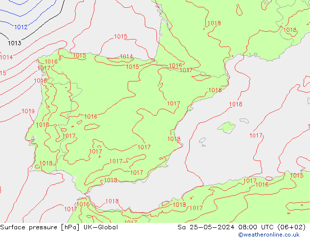 pressão do solo UK-Global Sáb 25.05.2024 08 UTC