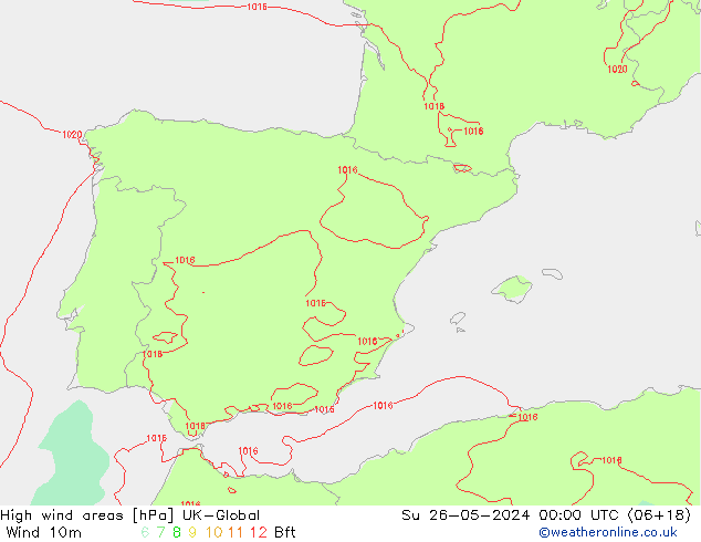 High wind areas UK-Global Su 26.05.2024 00 UTC