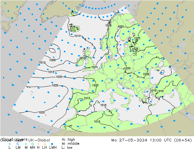 Cloud layer UK-Global lun 27.05.2024 12 UTC