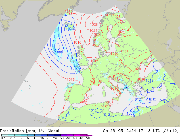 precipitação UK-Global Sáb 25.05.2024 18 UTC