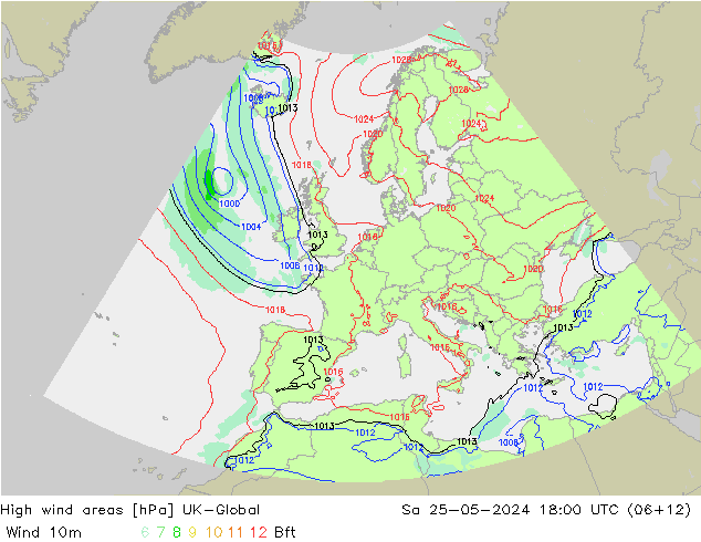 High wind areas UK-Global Sa 25.05.2024 18 UTC