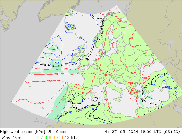 High wind areas UK-Global пн 27.05.2024 18 UTC