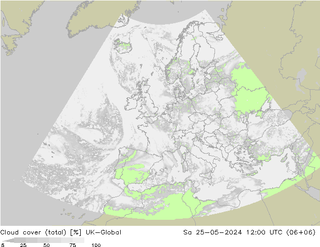Wolken (gesamt) UK-Global Sa 25.05.2024 12 UTC