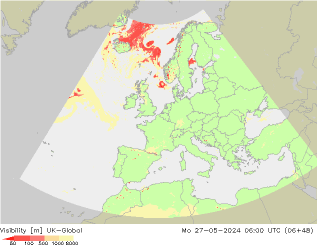 Dohlednost UK-Global Po 27.05.2024 06 UTC