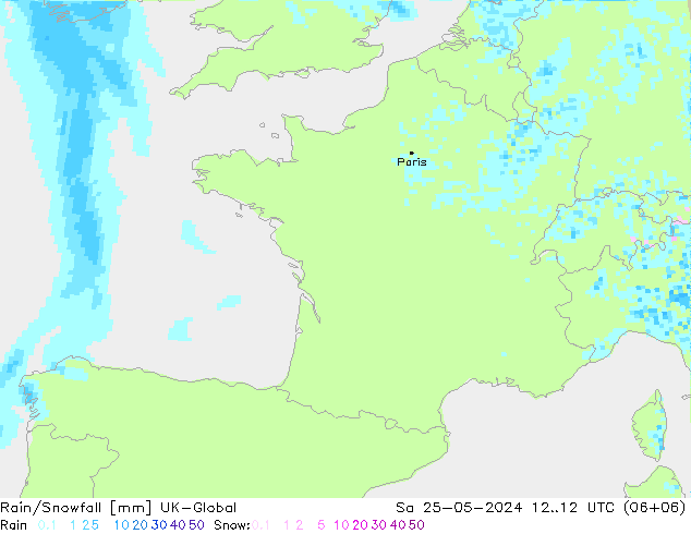 Regen/Schneefall UK-Global Sa 25.05.2024 12 UTC