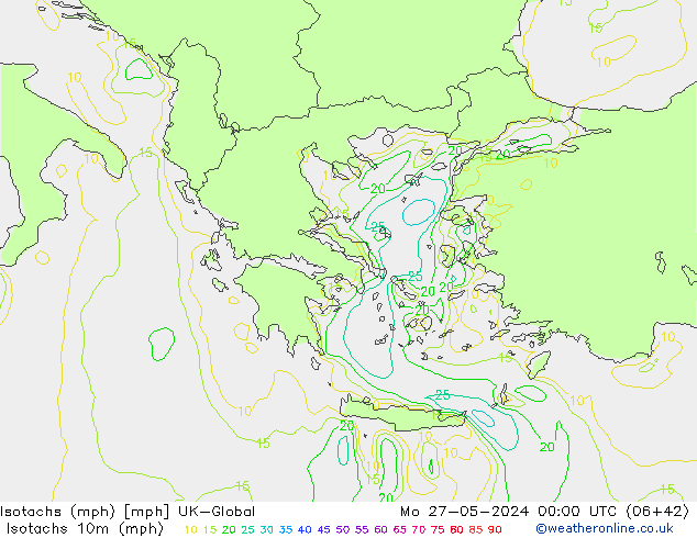 Isotaca (mph) UK-Global lun 27.05.2024 00 UTC