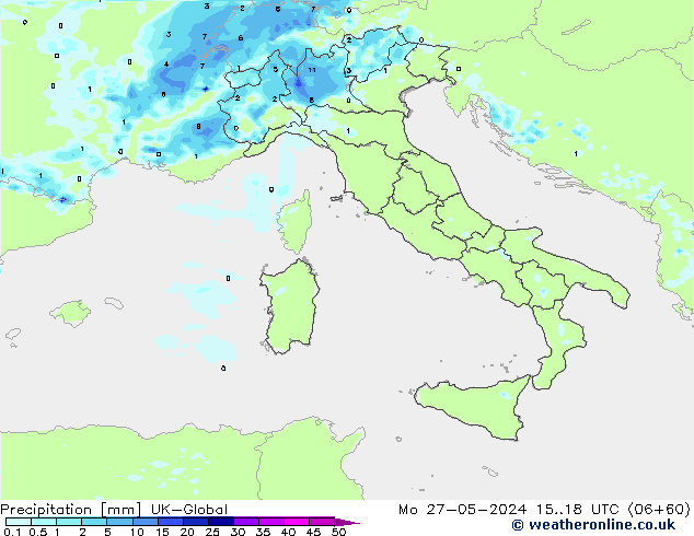 Precipitazione UK-Global lun 27.05.2024 18 UTC