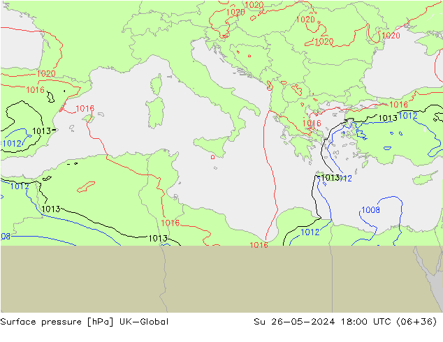 Yer basıncı UK-Global Paz 26.05.2024 18 UTC