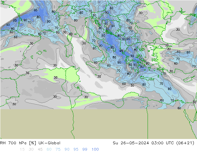 RH 700 hPa UK-Global nie. 26.05.2024 03 UTC