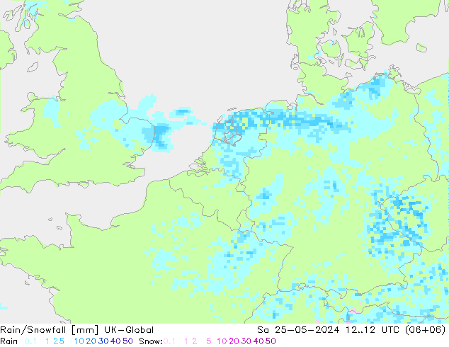 Rain/Snowfall UK-Global So 25.05.2024 12 UTC