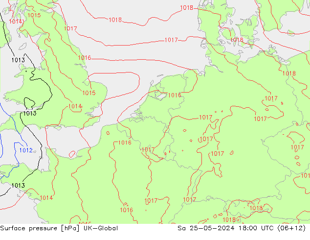 pressão do solo UK-Global Sáb 25.05.2024 18 UTC