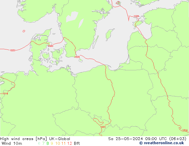 Windvelden UK-Global za 25.05.2024 09 UTC