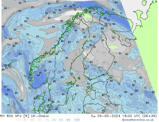 RV 850 hPa UK-Global zo 26.05.2024 18 UTC