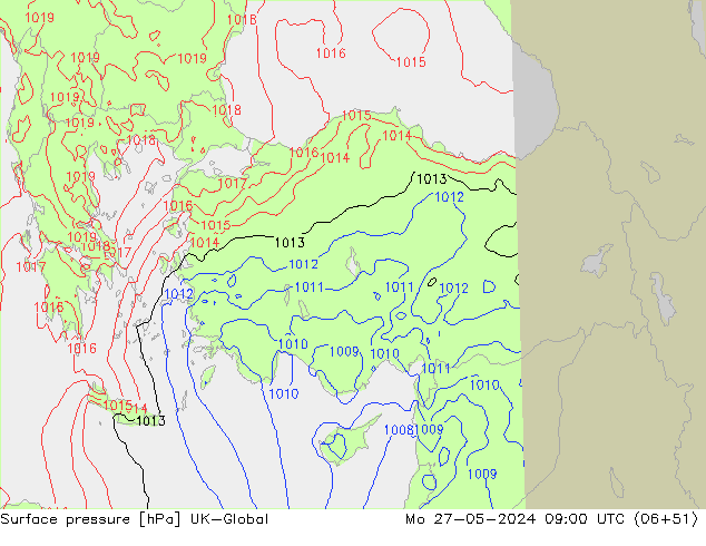 Luchtdruk (Grond) UK-Global ma 27.05.2024 09 UTC