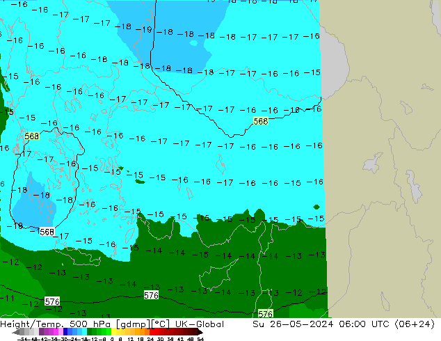 Height/Temp. 500 hPa UK-Global Ne 26.05.2024 06 UTC