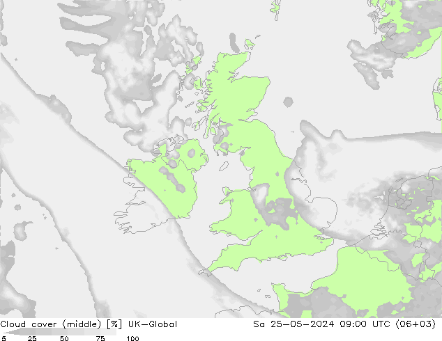 oblačnosti uprostřed UK-Global So 25.05.2024 09 UTC