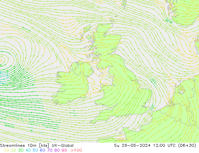 Rüzgar 10m UK-Global Paz 26.05.2024 12 UTC