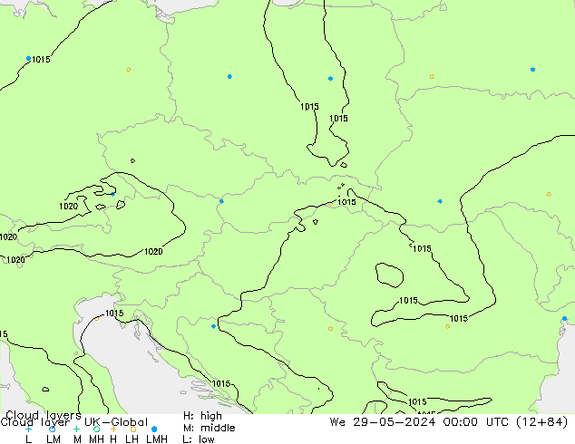 Cloud layer UK-Global We 29.05.2024 00 UTC