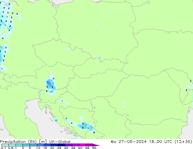 Precipitation (6h) UK-Global Po 27.05.2024 00 UTC
