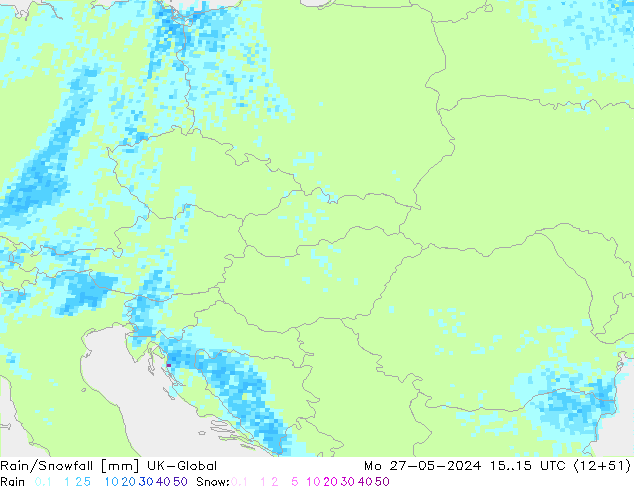 Regen/Sneeuwval UK-Global ma 27.05.2024 15 UTC