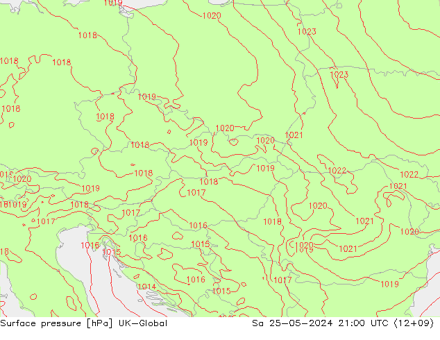 Luchtdruk (Grond) UK-Global za 25.05.2024 21 UTC