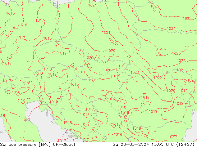 приземное давление UK-Global Вс 26.05.2024 15 UTC