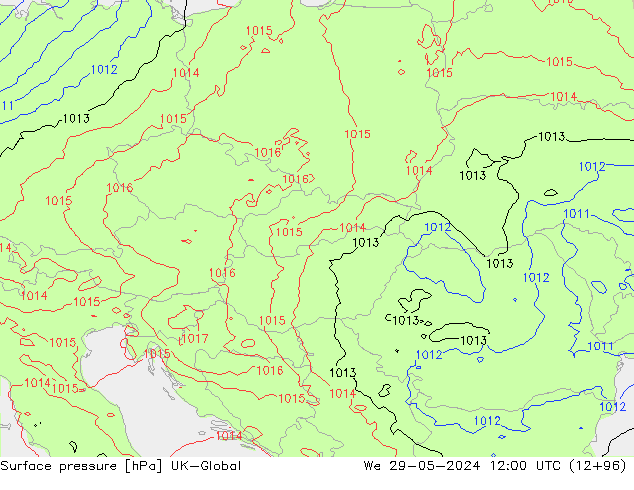 pression de l'air UK-Global mer 29.05.2024 12 UTC