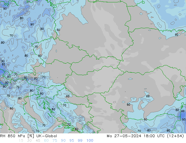 RH 850 hPa UK-Global Mo 27.05.2024 18 UTC