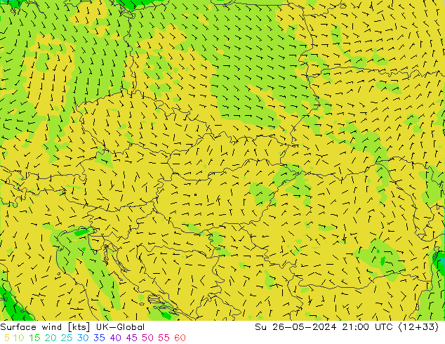 Surface wind UK-Global Ne 26.05.2024 21 UTC