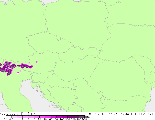 Snow accu. UK-Global lun 27.05.2024 06 UTC