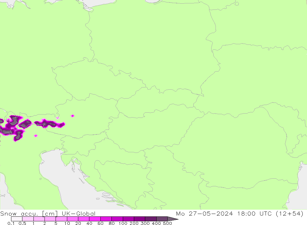 Snow accu. UK-Global Mo 27.05.2024 18 UTC