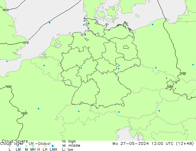 Cloud layer UK-Global Mo 27.05.2024 12 UTC