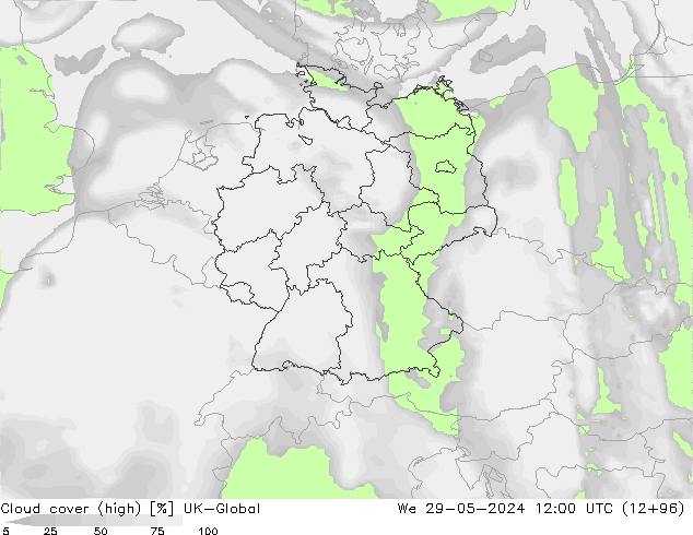 zachmurzenie (wysokie) UK-Global śro. 29.05.2024 12 UTC